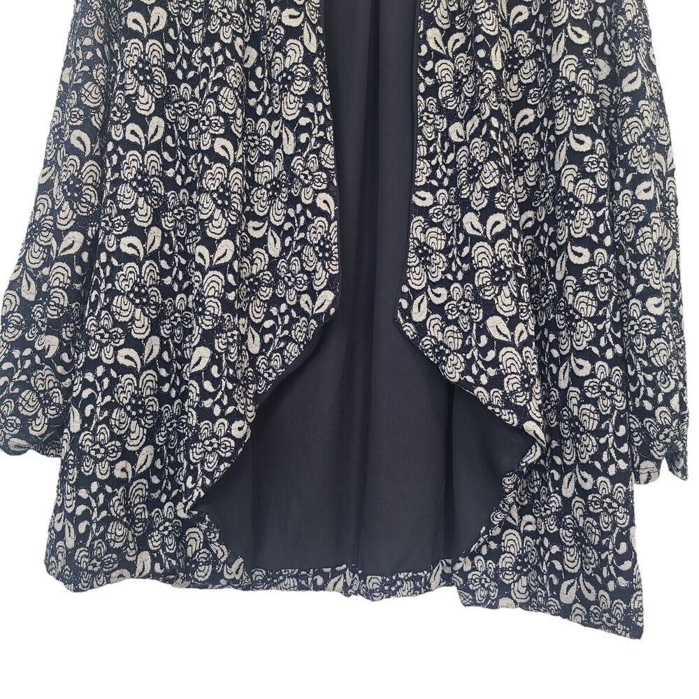 Kaileigh Clementina Lace Overlay Kimono Black Size 2X Open Drape Cardigan - Picture 3 of 10